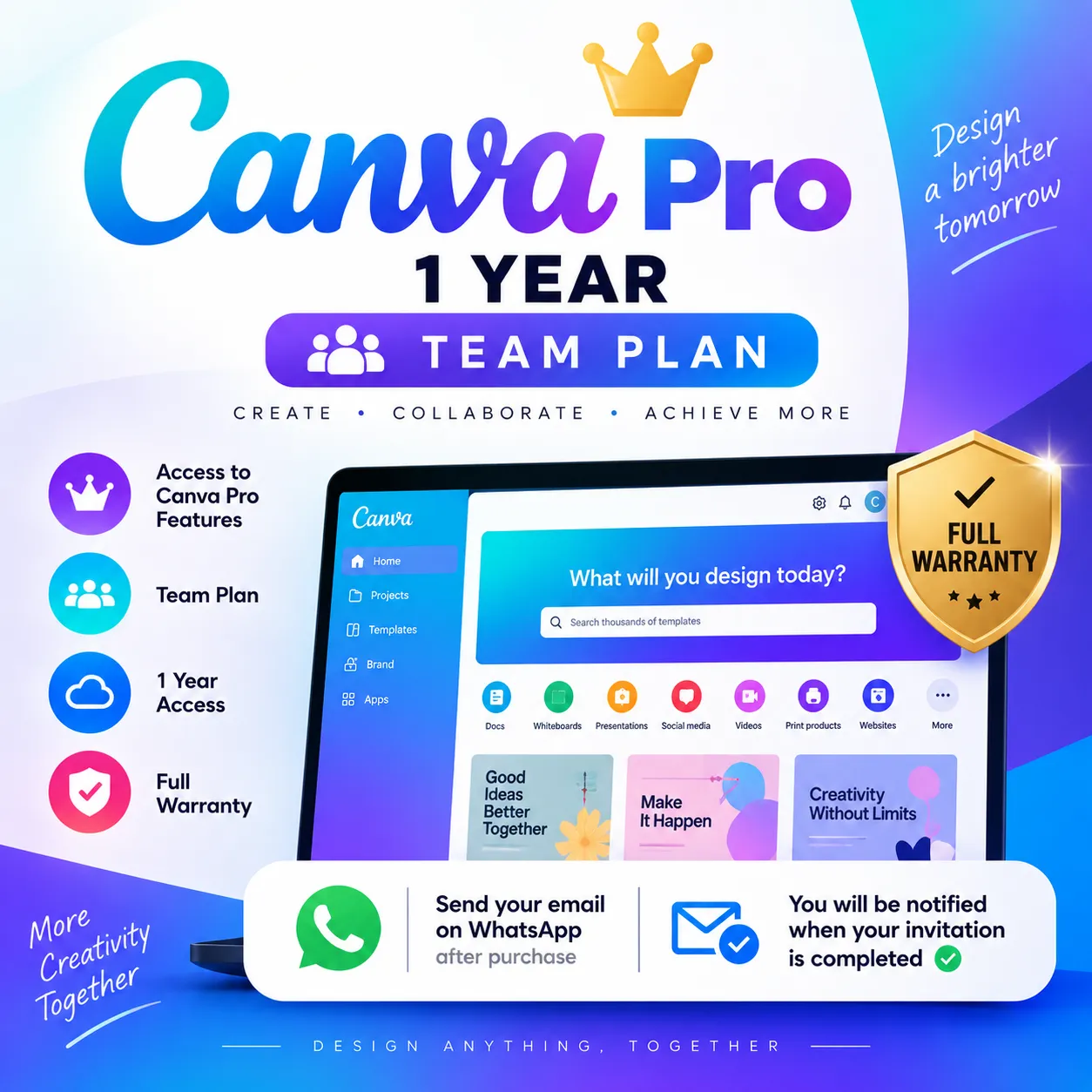Canva Pro 1 Año – Plan Team Garantía Completa Canva Pro 1 Año – Plan Team | Garantía Completa - Image 1